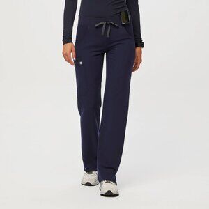 FIGS Women’s Kade Cargo Scrub Straight Leg Pants in Navy Blue, size XXS